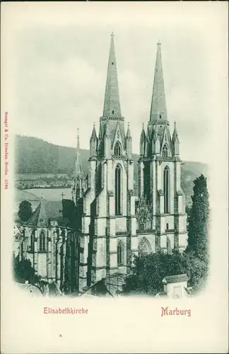 Ansichtskarte Marburg an der Lahn Elisabethkirche 1908