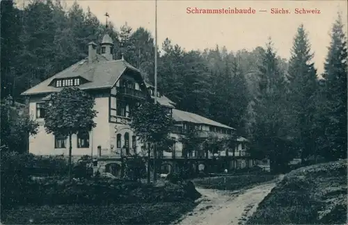 Ansichtskarte Ostrau-Bad Schandau Schrammsteinbaude (FDGB-Heim ) 1922