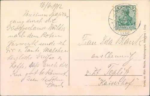 Ansichtskarte Neudorf (Erzgebirge) Bethlehemstift 1912