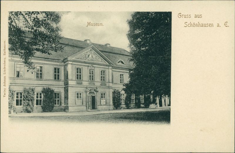 Ansichtskarte Schönhausen Elbe Kirche Pfarrhaus 1926 Nr. 77650