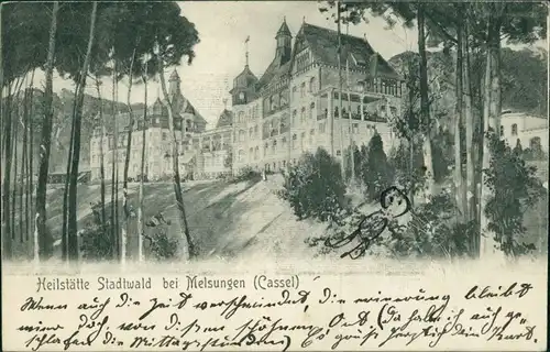 Ansichtskarte Melsungen Heilstätte Stadtwald 1907