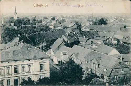 Ansichtskarte Oebisfelde Panorama-Ansicht - über den Dächern 1915