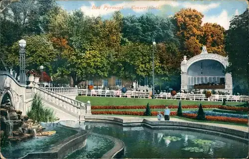 Ansichtskarte Bad Pyrmont Konzertplatz 1914