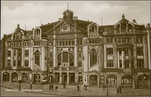 Ansichtskarte Chemnitz Centraltheater - Zeichnung 1928