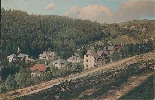 Kipsdorf-Altenberg (Erzgebirge) Panorama-Ansicht - Coloriert 1927