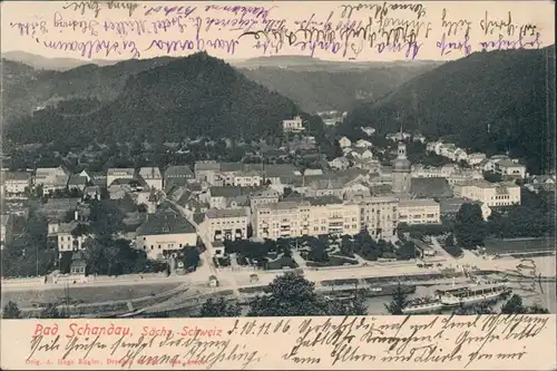 Ansichtskarte Bad Schandau Panorama-Ansicht - Blick zur Ort 1906