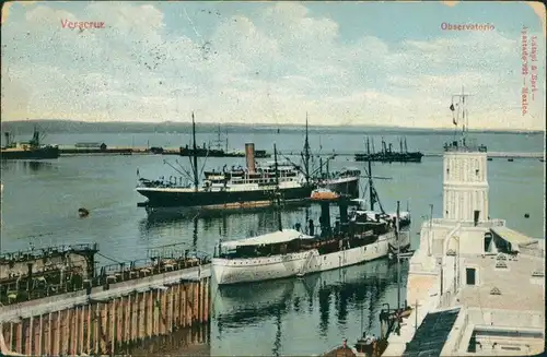 Postcard Veracruz Hafen und Observatorium 1912 