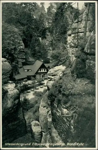 Uttewalde-Lohmen Gasthaus Waldidylle, Uttewalder Grund Elbsandsteingebirge 1939