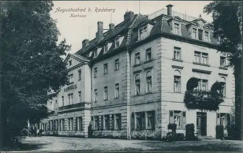 Ansichtskarte Liegau-Augustusbad-Radeberg Partie am Kurhaus 1928