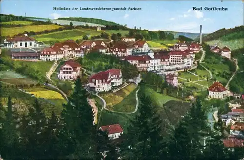 Bad Gottleuba-Bad Gottleuba-Berggießhübel Panorama-Ansicht mit Heilstätte der Landesversicherungsanstalt Sachsen 1913
