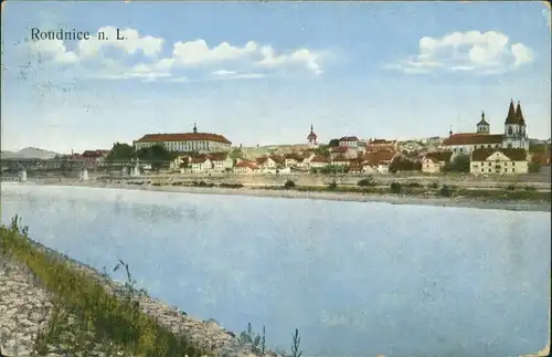 Postcard Raudnitz an der Elbe Roudnice nad Labem Stadt und Fluss 1913 