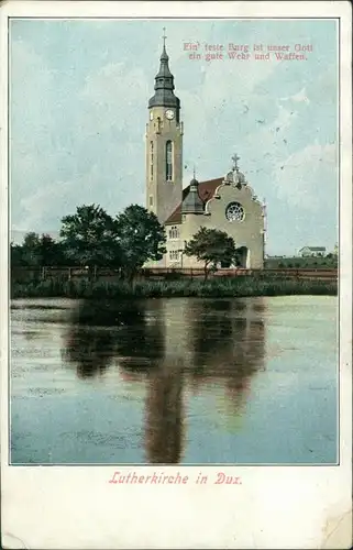 Postcard Dux Duchcov Lutherkirche 1912 