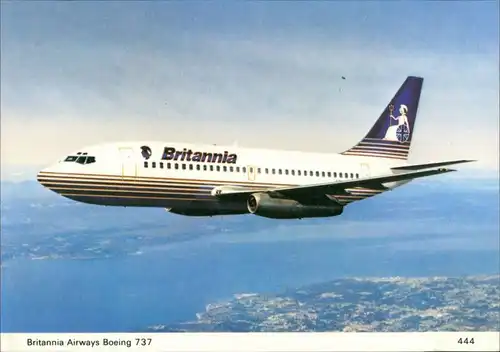 Ansichtskarte  Flugzeug Britannia Airways Boeing 737 twinjet 1990