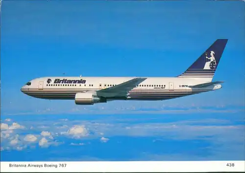 Ansichtskarte  Flugzeug Britannia Airways Boeing 767 1990