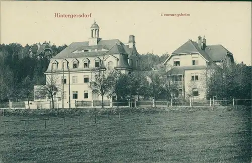Ansichtskarte Hintergersdorf-Tharandt Partie am Genesungsheim 1913 
