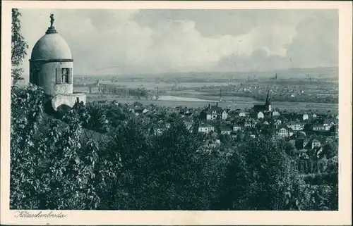 Ansichtskarte Kötzschenbroda-Radebeul Pavillon - Blick auf die Stadt 1928 