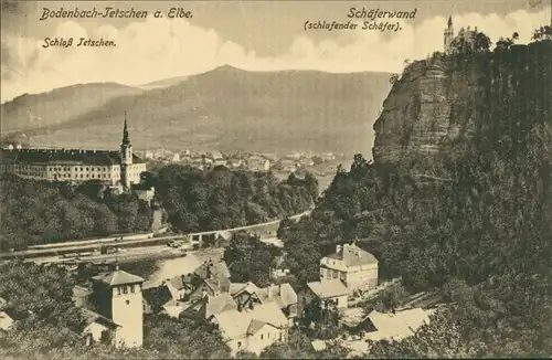 Postcard Tetschen-Bodenbach Decín Stadt, Schäferwand 1922 