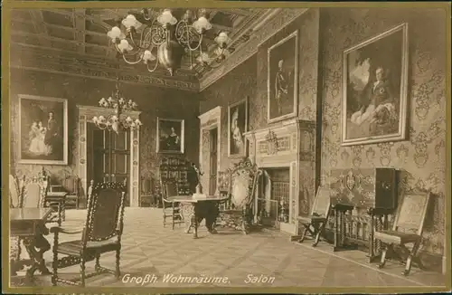 Weimar Großherzogliche Wohnräume - Salon Kamin - Bromogold 1922 Silberrand