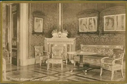 Ansichtskarte Weimar Großherzogliche Wohnräume - Salon - Bromogold 1922 
