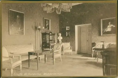 Ansichtskarte Weimar Großherzogliche Wohnräume - Wohnzimmer - Bromogold 1922
