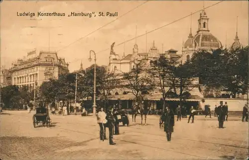 Ansichtskarte St. Pauli-Hamburg Ludwigs Konzerthaus 1913