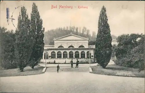 Ansichtskarte Bad Harzburg Kurhaus mit Männern davor 1904