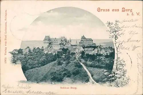 Ansichtskarte Burg an der Wupper-Solingen Schloss Burg 1900
