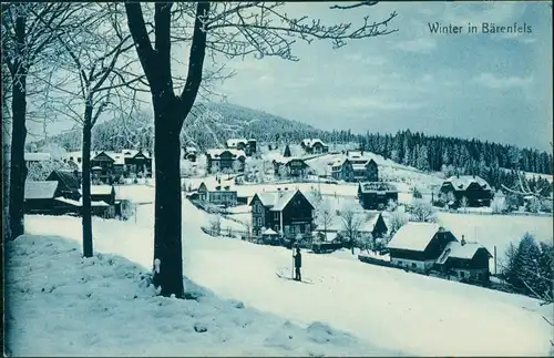 Bärenfels (Erzgebirge)-Altenberg (Erzgebirge) Skiläufer an der Stadt 1912 