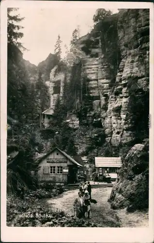 Postcard Braunau Broumov Teplické skály: vchod do skal 1935
