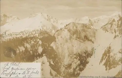 Ansichtskarte Oberau (Oberbayern) Bergwelt Alpen 1903