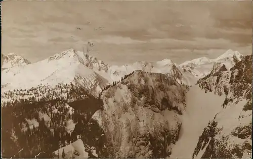 Ansichtskarte Oberau (Oberbayern) Bergwelt mit Schnee 1906