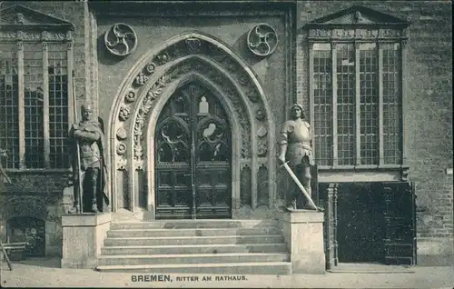 Ansichtskarte Bremen Ritter am Rathaus 1906