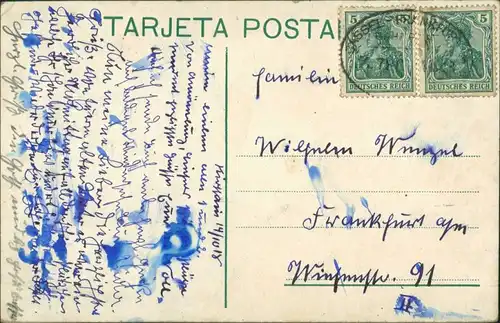 Postcard Buenos Aires La Prensa y La Intendcia 1918 