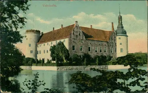 Postcard Vittskövle Partie am Wasserschloß 1914 