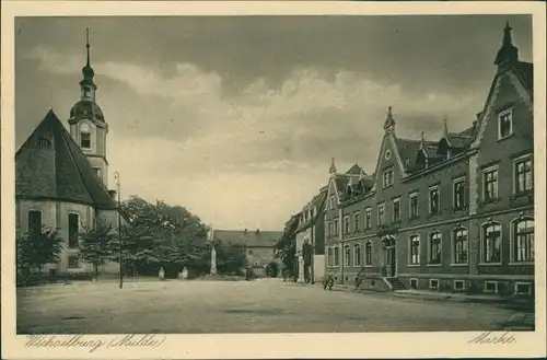 Ansichtskarte Wechselburg Marktplatz 1928 