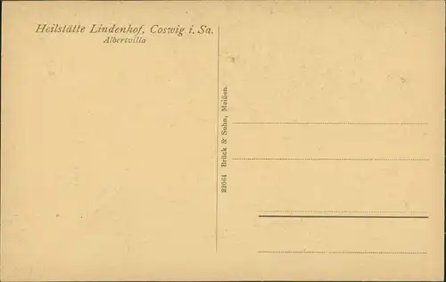 Ansichtskarte Coswig (Sachsen) Lindenhof - Albertvilla 1922 