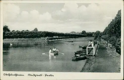 Ansichtskarte Wilhelmshaven Ruderboote - Anleger - Kanalpartie 1934 
