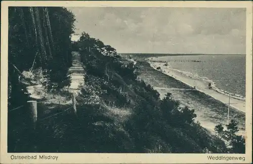 Postcard Misdroy Międzyzdroje Strand Weddingenweg 1928 