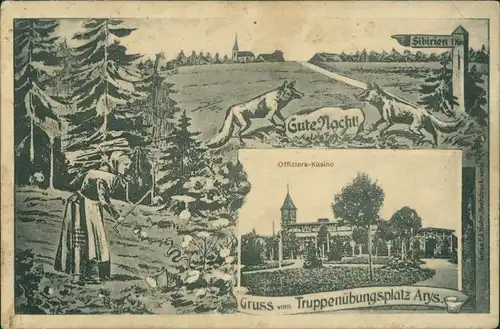 Postcard Arys Orzysz Künstlerkarte - Truppenübungsplatz 1916 