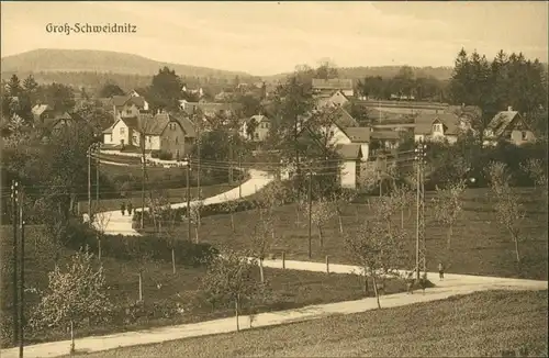 Großschweidnitz (OL) Swóńca Straßenpartie zur Stadt 1914 