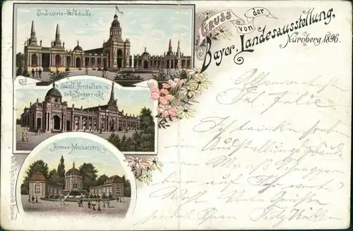 Ansichtskarte Litho AK Nürnberg Bayer. Landesausstellung - Litho AK 1896 