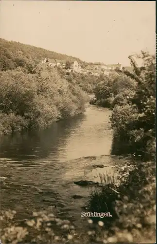 Ansichtskarte Stühlingen Flusspartie an der Stadt 1932 