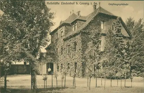 Ansichtskarte Coswig (Sachsen) Empfangsgebäude - Lindenhof 1922 