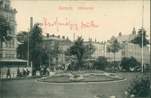 Ansichtskarte Chemnitz Anlagen in der Alberstraße 1912 