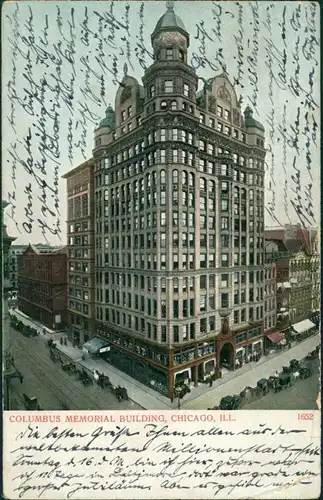 Chicago "The Windy City" Columbus Memorial Building 1906 