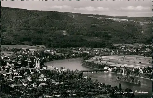 Ansichtskarte Bad Säckingen Panorama mit Brücke 1930