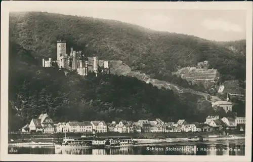 Stolzenfels-Koblenz Schloß Stolzenfels/Burg  mit Kapelle a. Rhein 1932