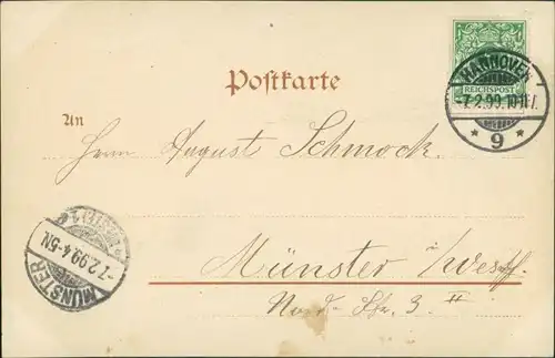 Litho AK Hannover 2 Bild Litho: Sachsenross, Herrenhäuser-Allee 1899 