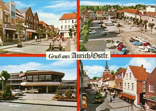 Aurich-Leer (Ostfriesland) Am Markt, Rathaus, Wilhelmstrasse 1979