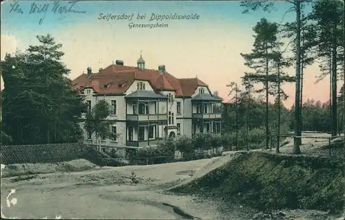 Ansichtskarte Seifersdorf-Dippoldiswalde Partie am Genesungsheim g1928